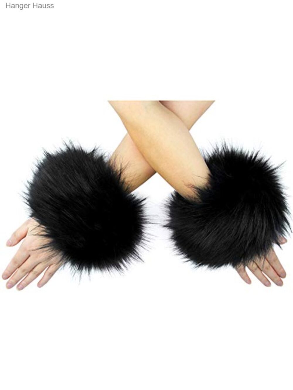 Faux Fur Wrist Cuffs Warmers Elastic Winter Arm Warmers Costume Gift